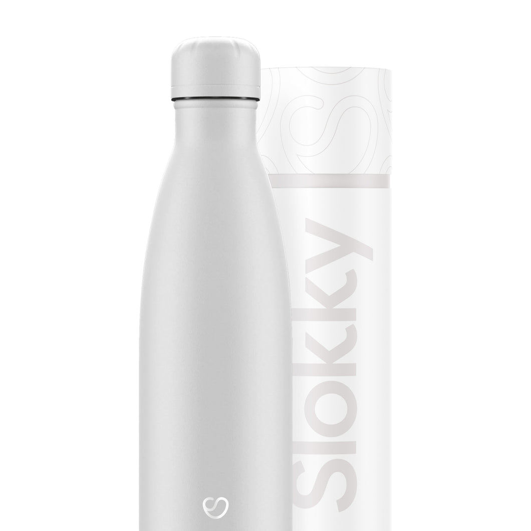 Slokky Mono weiße Flasche & Deckel 500 ml