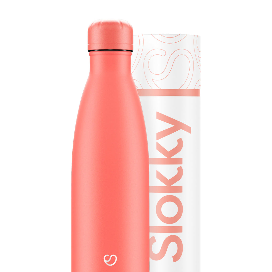 Slokky Pastel coral Flasche & Deckel 500 ml