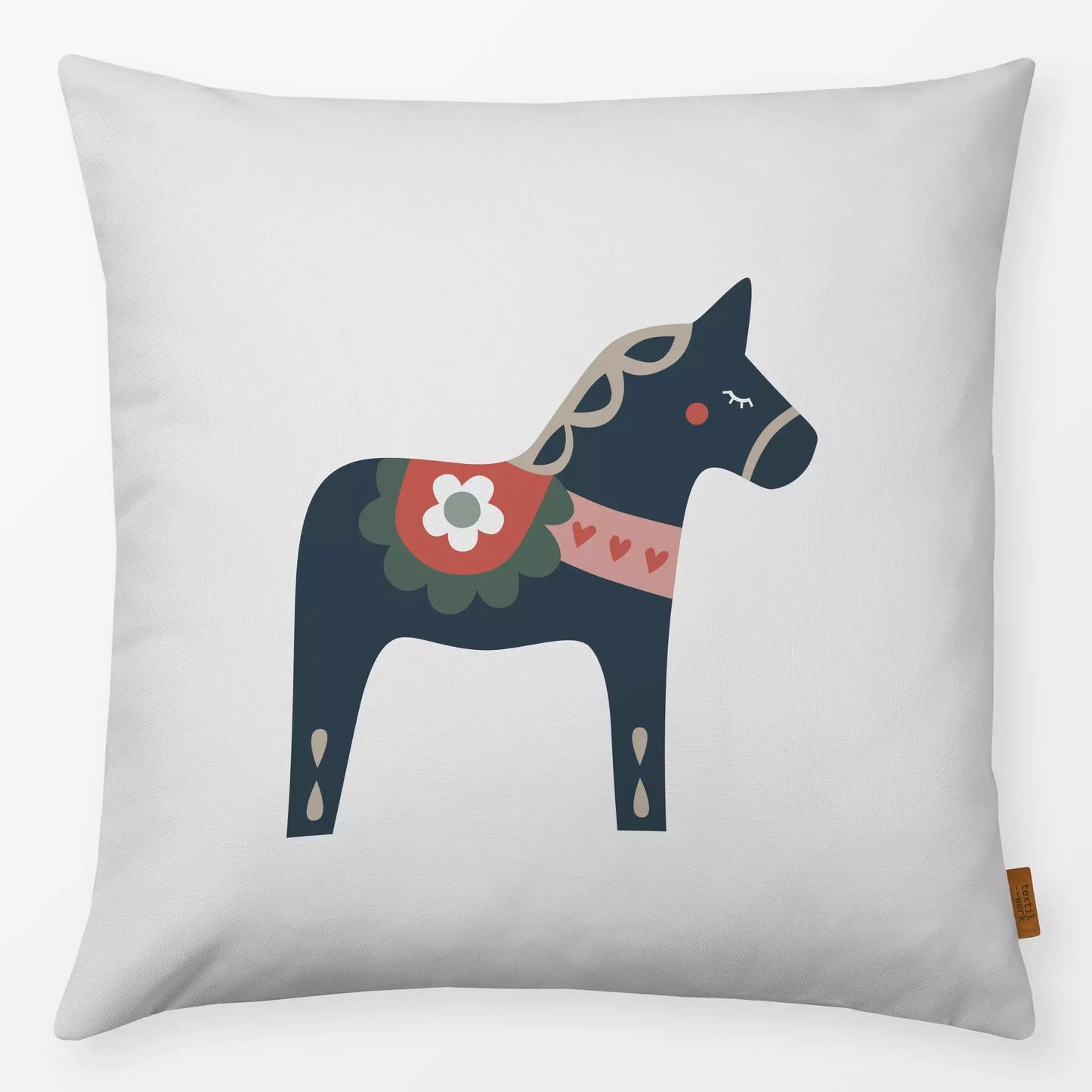 Textilwerk Kissen 40x40 cm Dalapferd Blau