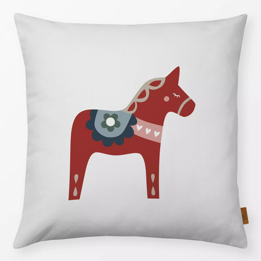 Textilwerk Kissen 40x40 cm Dalapferd Rot
