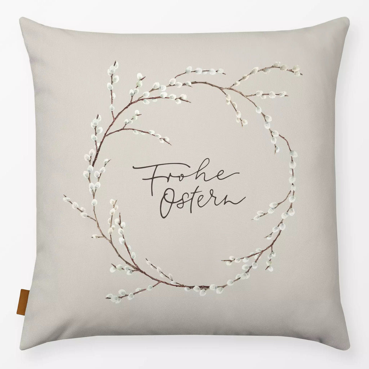 Textilwerk Kissen 40x40 cm Frohe Ostern Weide beige – Trendreich
