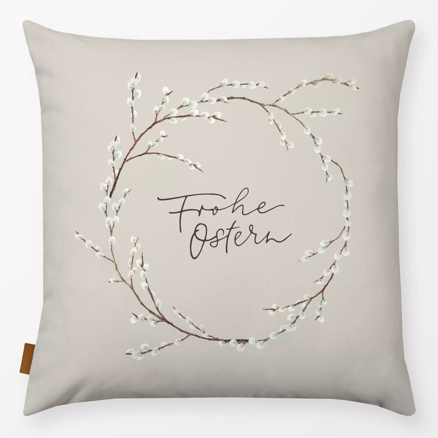 Textilwerk Kissen 40x40 cm Frohe Ostern Weide beige