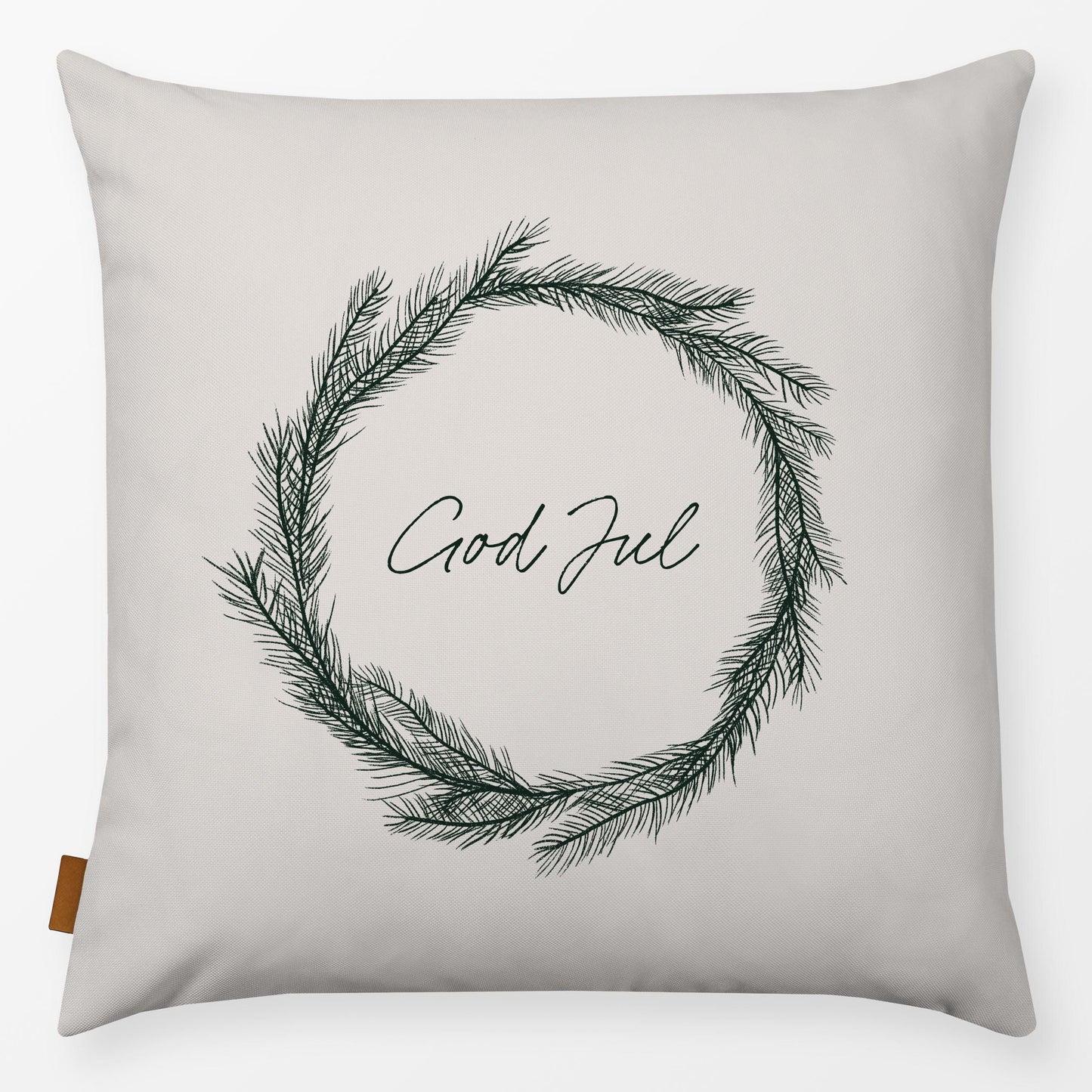 Textilwerk Kissen 40x40 cm Grøn God Jul Krans