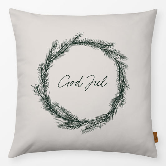 Textilwerk Kissen 40x40 cm Grøn God Jul Krans