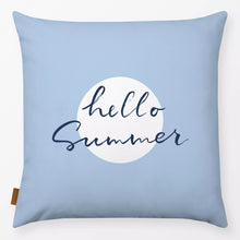 Lade das Bild in den Galerie-Viewer, Textilwerk Kissen 40x40 cm hello Summer sun hellblau
