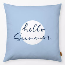 Lade das Bild in den Galerie-Viewer, Textilwerk Kissen 40x40 cm hello Summer sun hellblau
