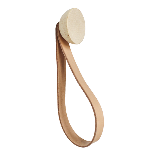 5mm Paper Wandgarderobe Knopf Holz mit Schlaufe 5 cm