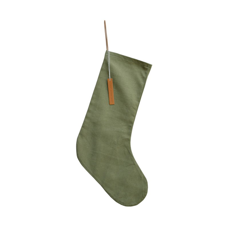 Delight Department Weihnachtsstrumpf Baumwolle olivgrün