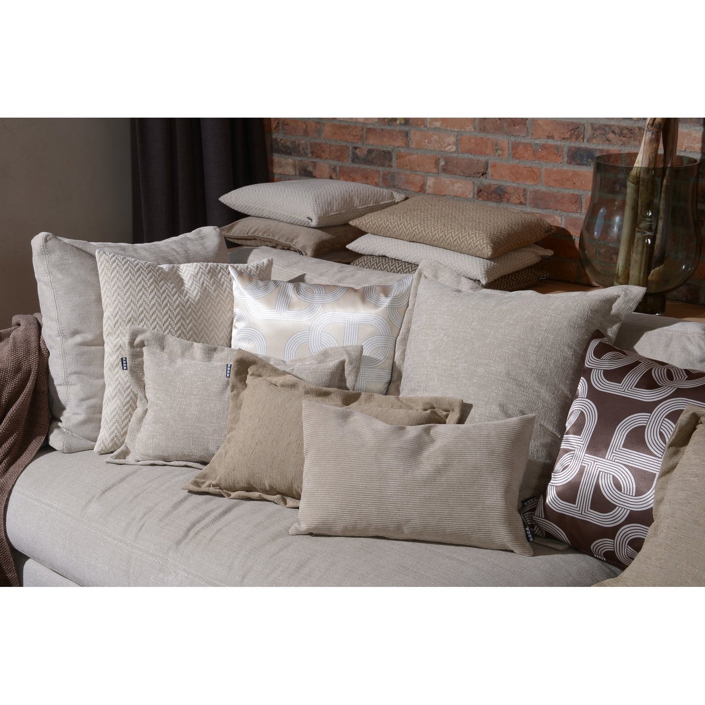 H.O.C.K. Cord Wave Kissen 50x30cm beige