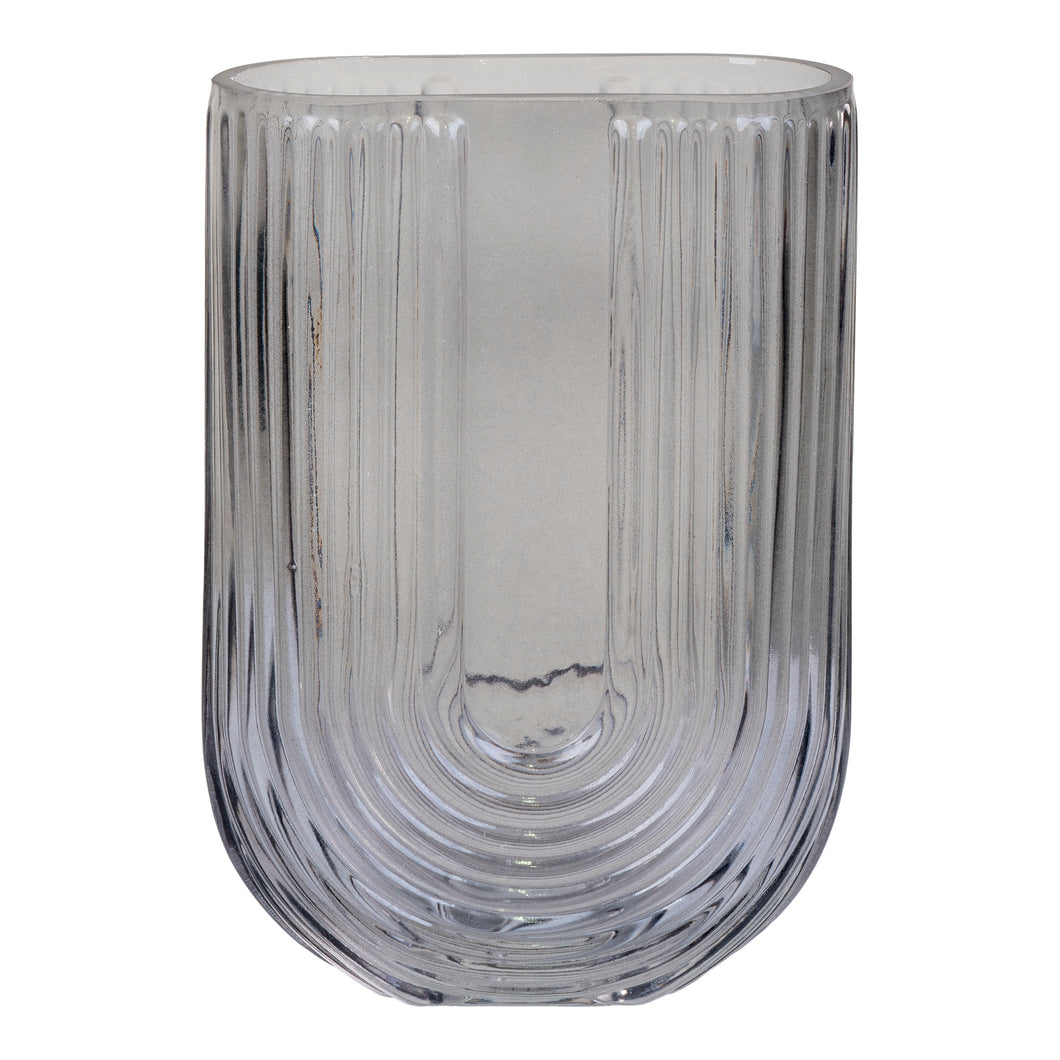 House Nordic Vase U-Form aus Rauchglas