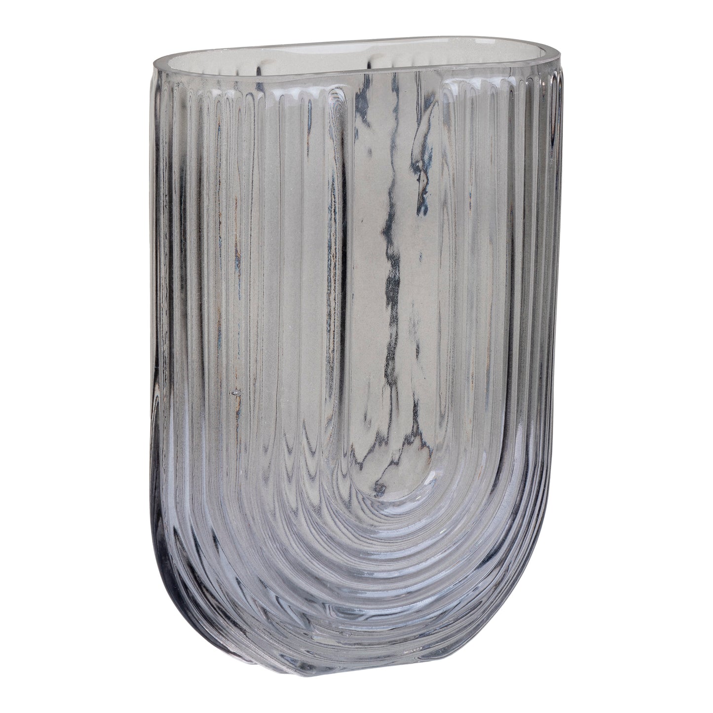 House Nordic Vase U-Form aus Rauchglas