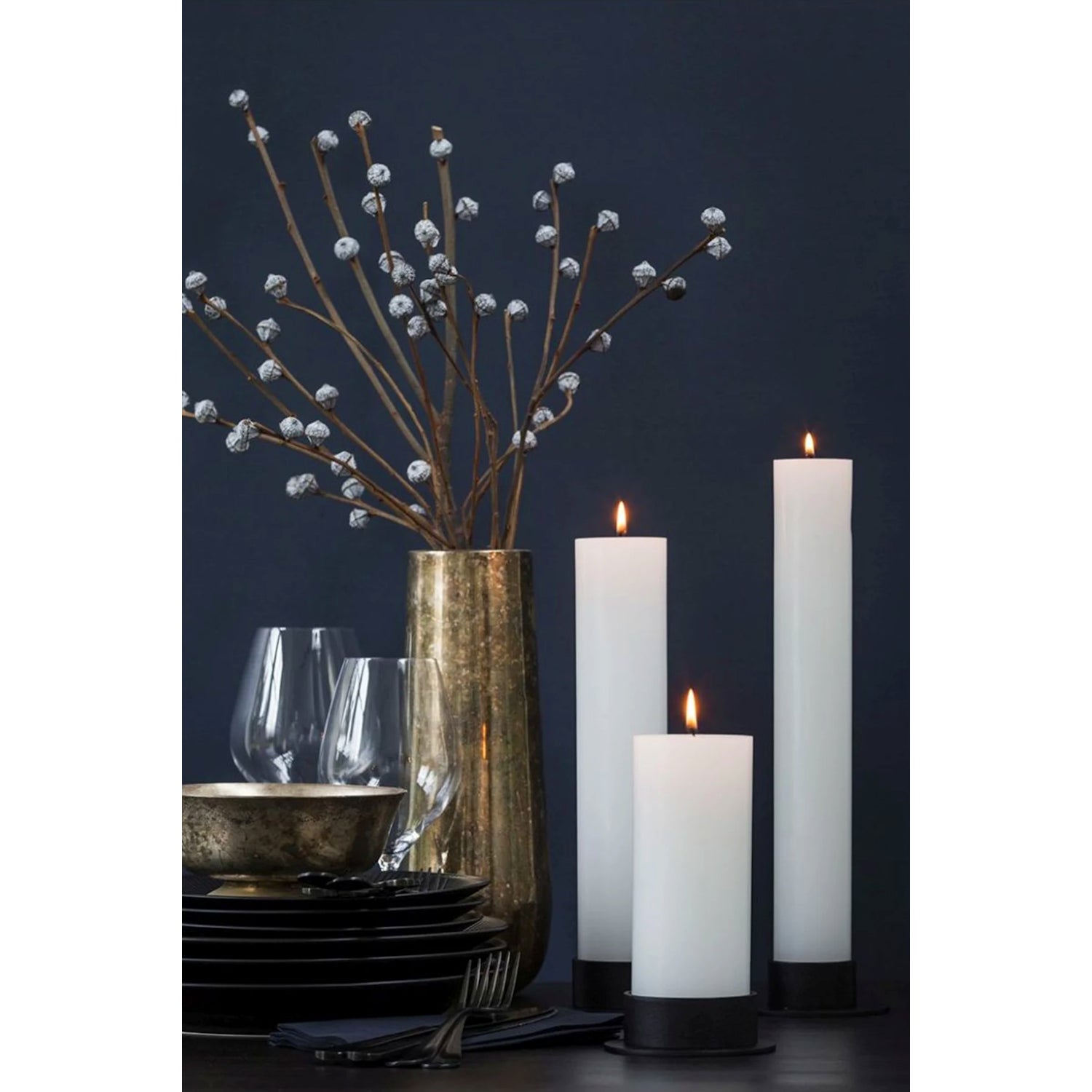 The 50 für Kunstindustrien Trendreich mm – schwarz Circle Kerzen Kerzenhalter