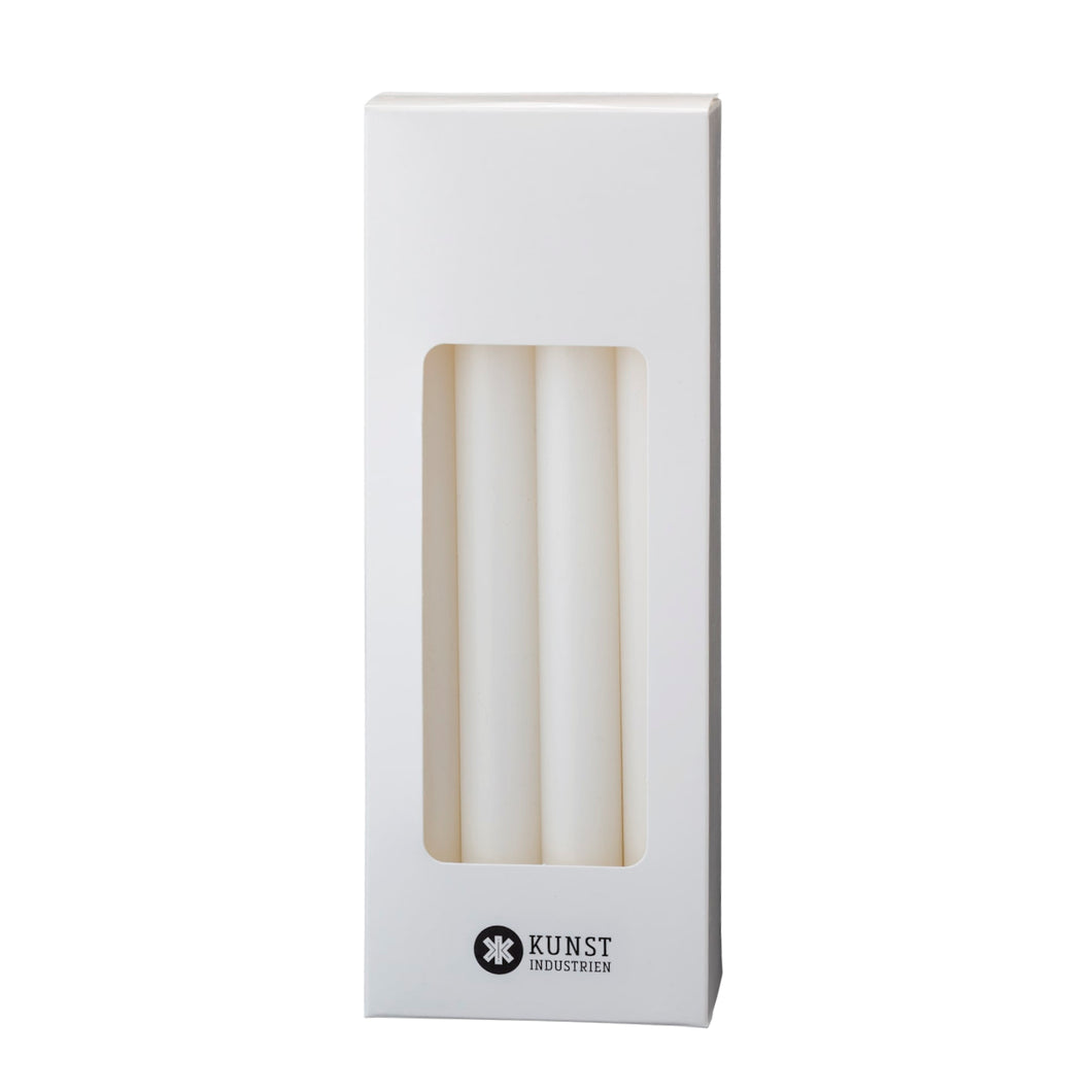 Kunstindustrien Dänische Taper Kerzen weiß 20 cm in Box