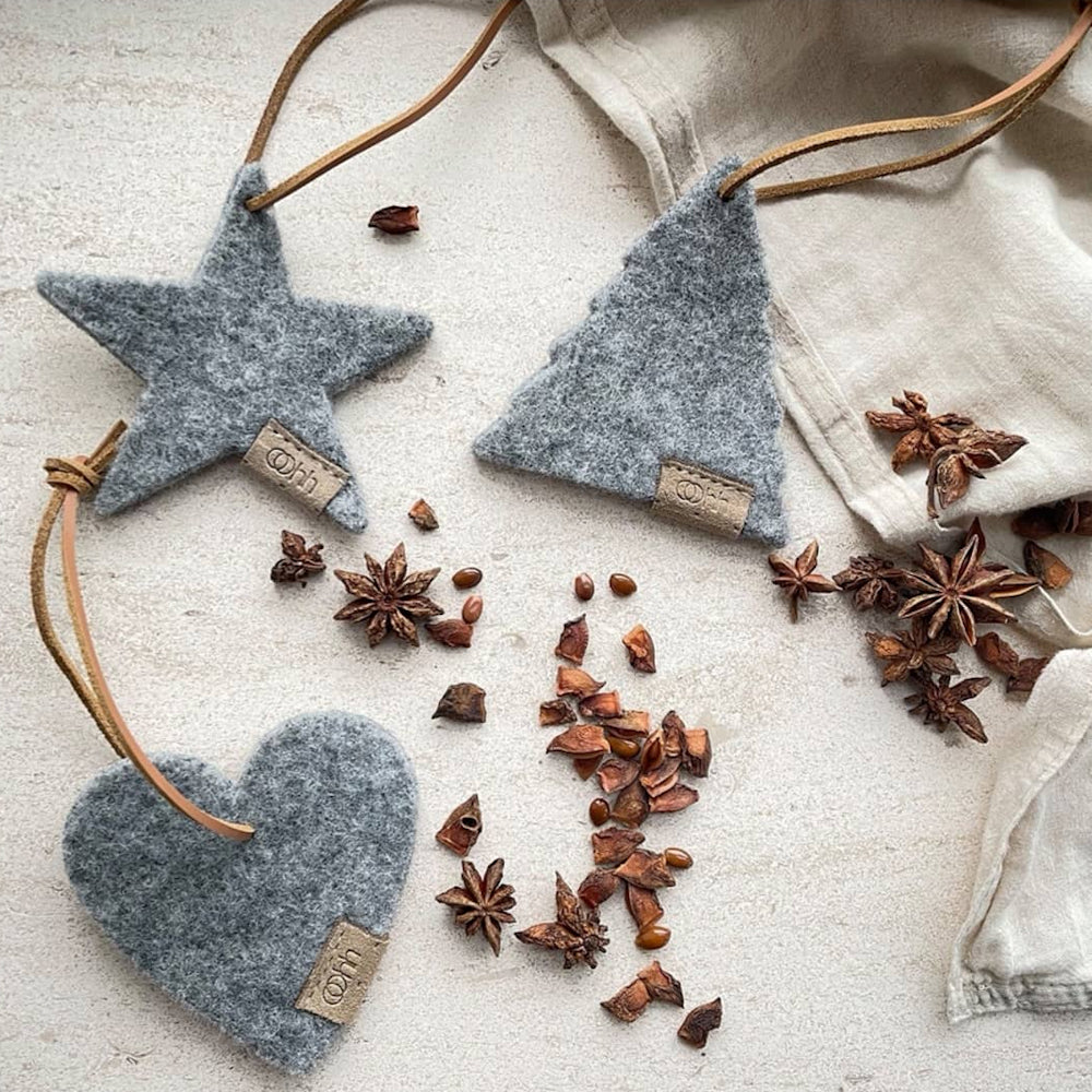 Lübech OOhh Filzbaum aus Glerups Wolle H9 cm grau