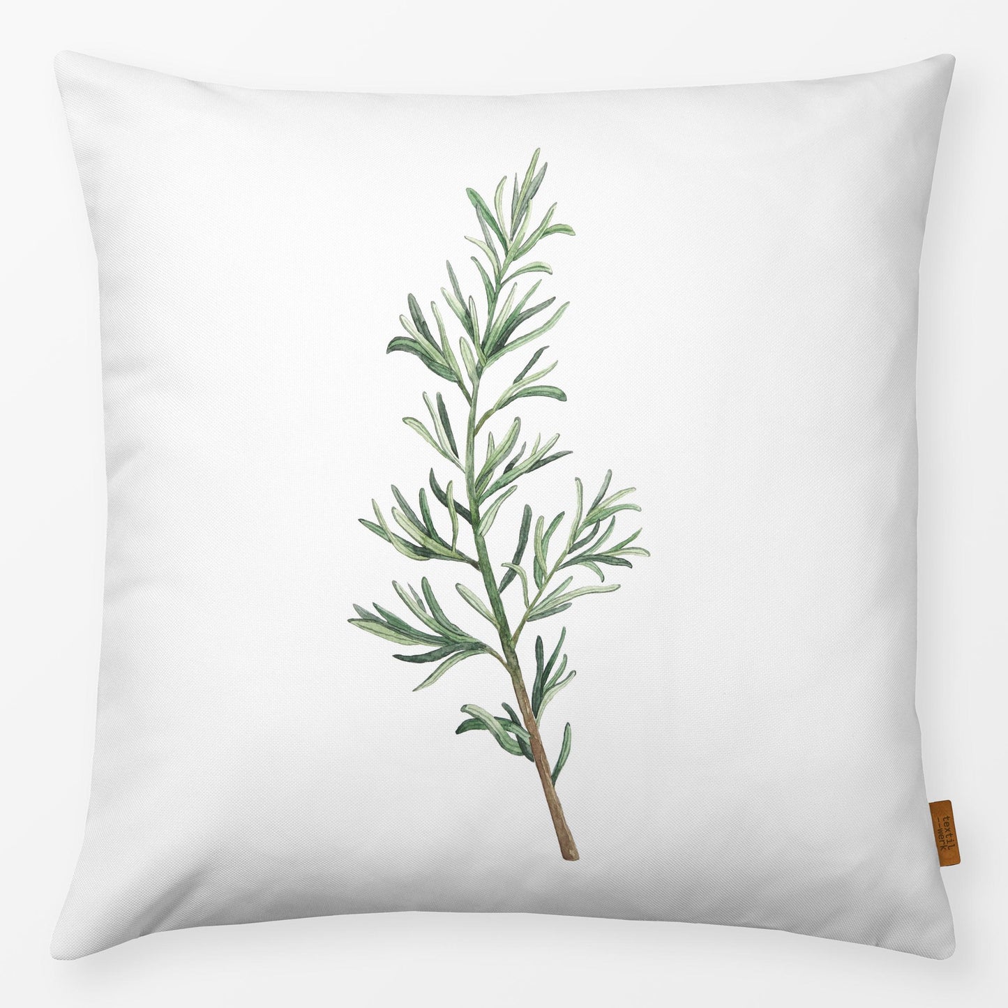 Textilwerk Kissen Soft 40x40 cm Rosmarinzweig weiß