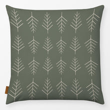 Lade das Bild in den Galerie-Viewer, Textilwerk Kissen Soft 40x40 cm Tannenzweige Muster grün
