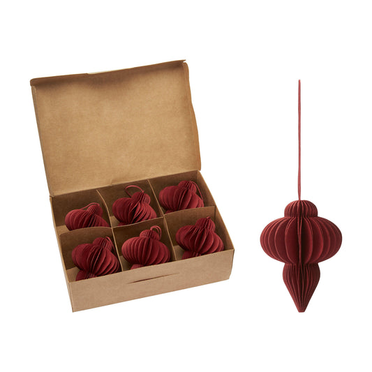 Wikholm Form Weihnachtskugel 6er Box dunkelrot