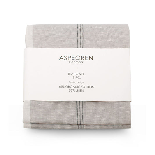 Aspegren Denmark Geschirrtuch Pinstripe hellgrau