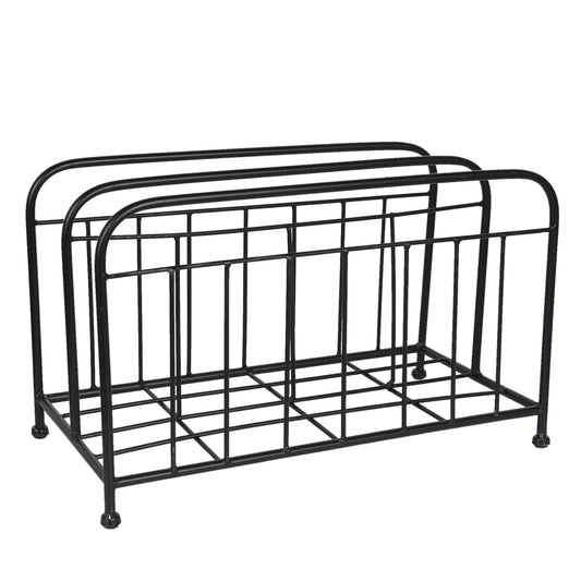 Clayre & Eef Zeitungsständer Metall schwarz