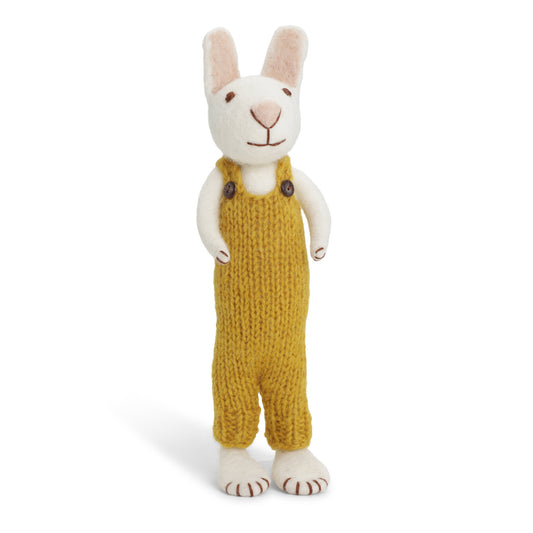 Gry & Sif Hase weiß groß mit ockerfarbener Hose