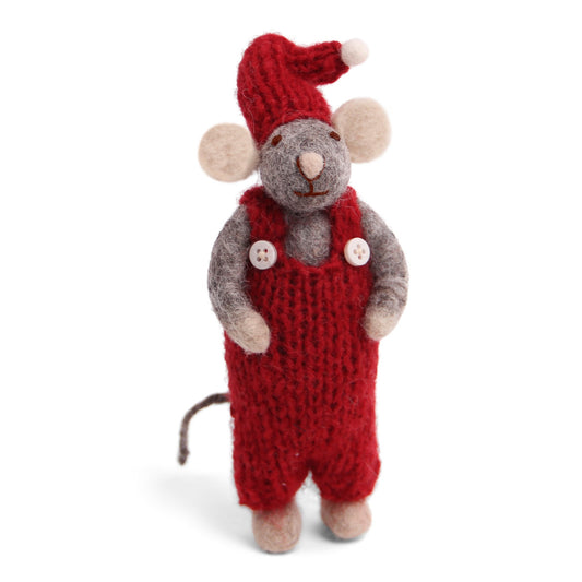 Gry & Sif Jungenmaus grau mit roter Hose