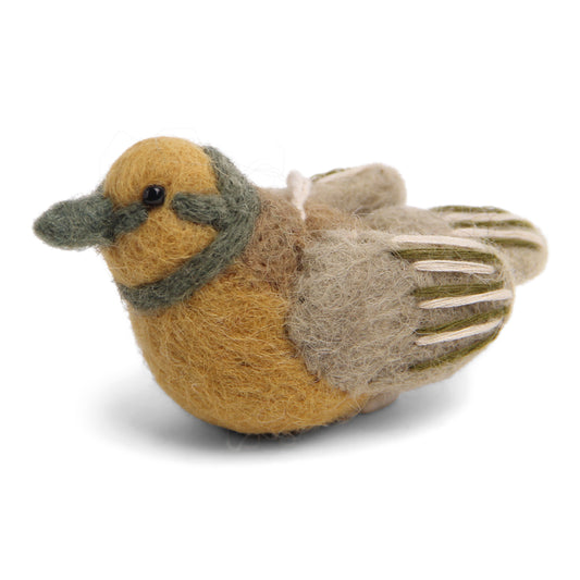 Gry & Sif Filz Vogel ocker/gruen