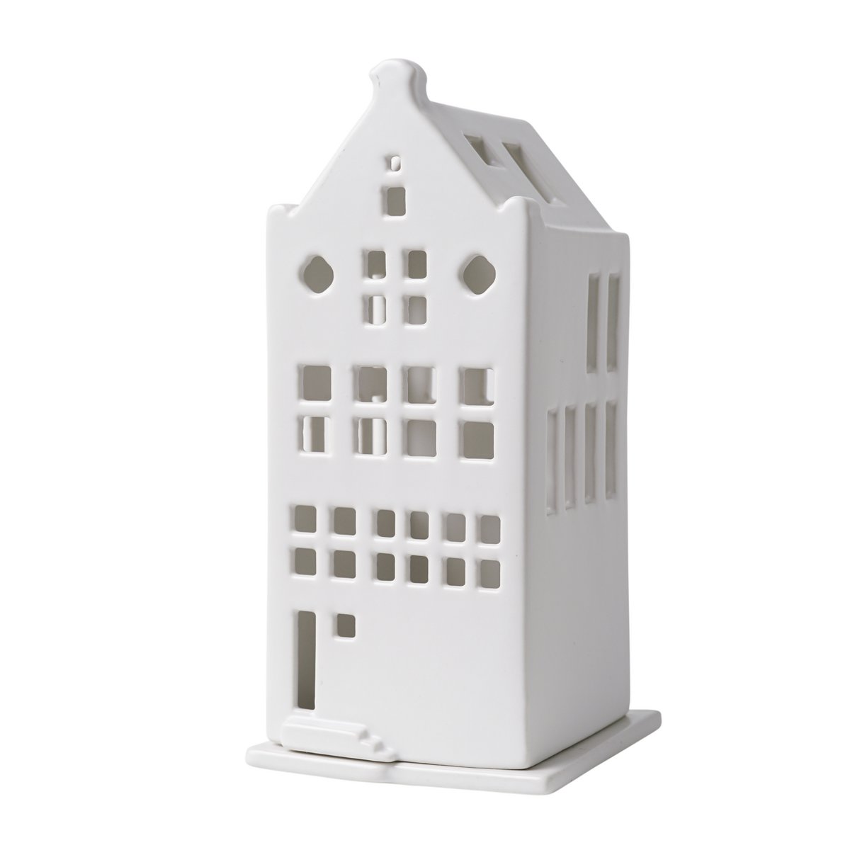 Heinen Delfts Blauw Teelicht Grachtenhaus mit Tüllengiebel