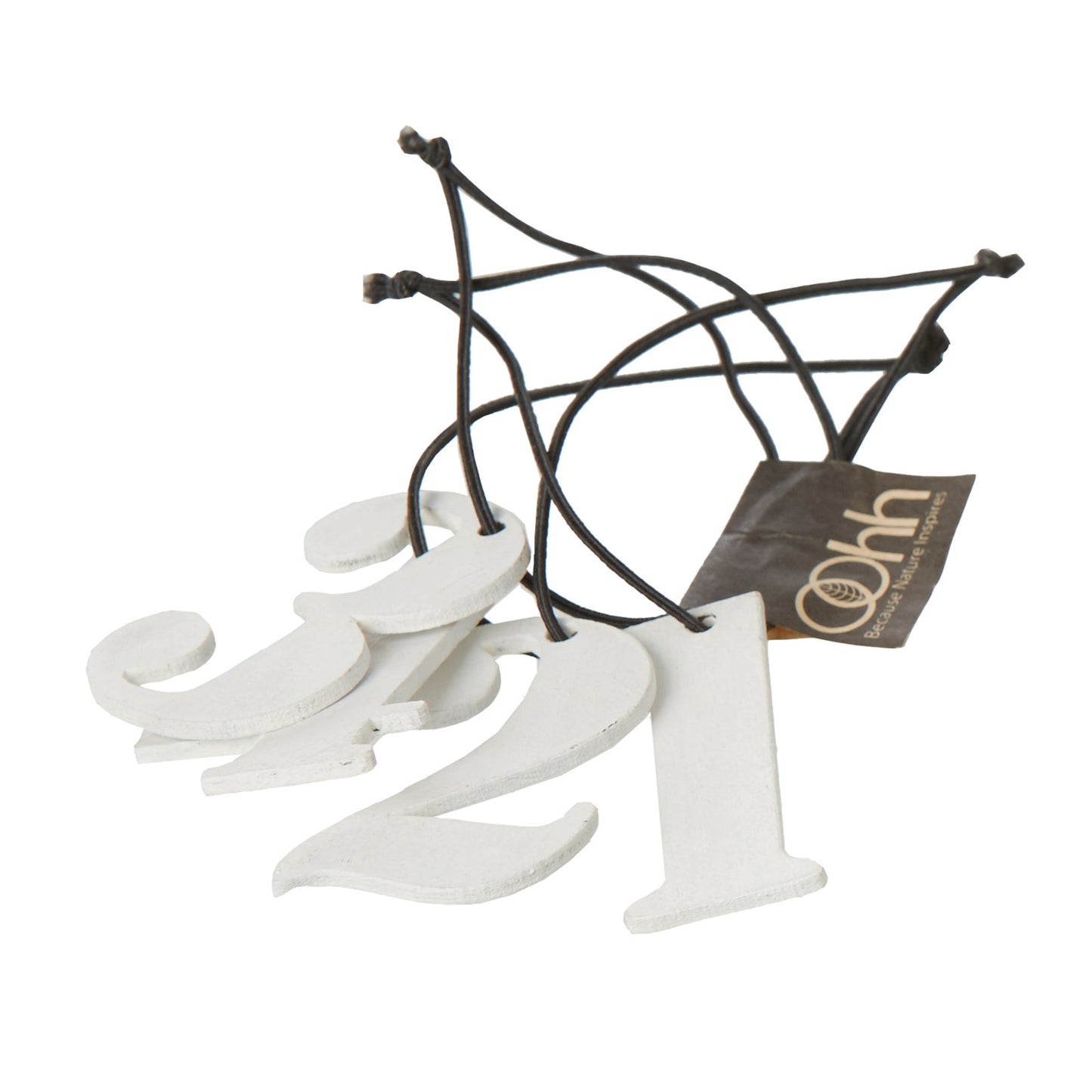 Lübech OOhh Adventszahlen aus Holz weiß